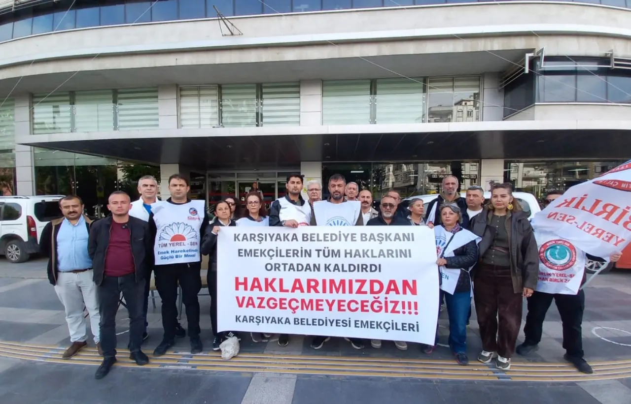 Karşıyaka Belediyesi emekçileri TİS hakları için emek nöbetine başladı